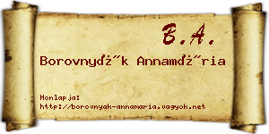 Borovnyák Annamária névjegykártya